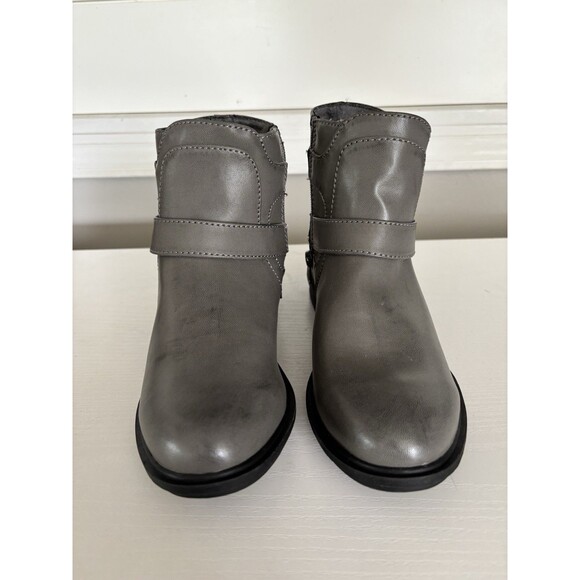 Rocket Dog Boots Womens 6.5 Casual Side Zip Moto Ankle Bootie Grey Faux Leather - Picture 2 of 8